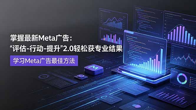 掌握最新的Meta广告,通过“评估-行动-提升”2.0版本轻松获得专业级结果。学习目前学习Meta广告的最佳方法-网创资源地