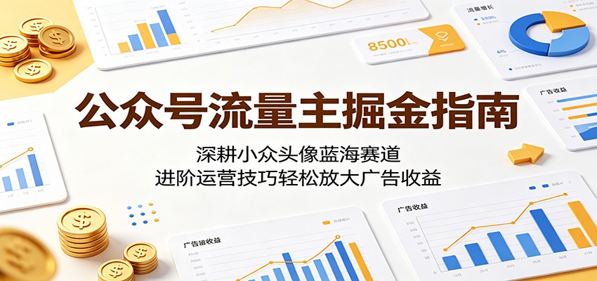 公众号流量主掘金指南:深耕小众头像蓝海赛道,进阶运营技巧轻松放大广告收益-网创资源地