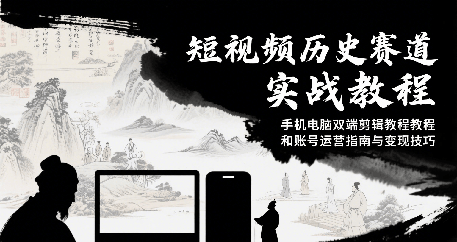 短视频历史赛道实战教程,手机电脑双端剪辑教程和账号运营指南与变现技巧-网创资源地