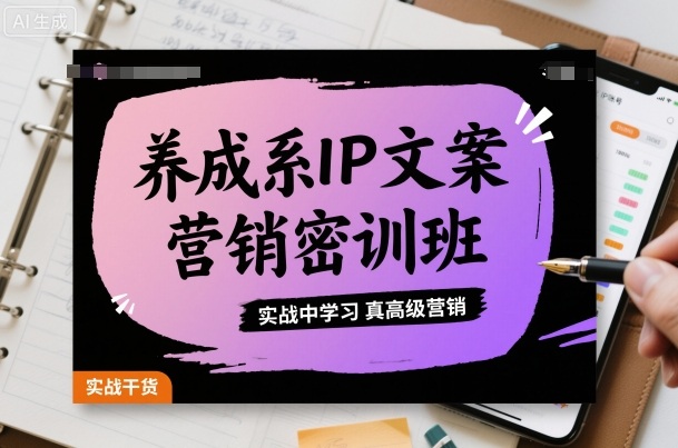 养成系IP文案营销密训班,实战中学习真高级营销-网创资源地