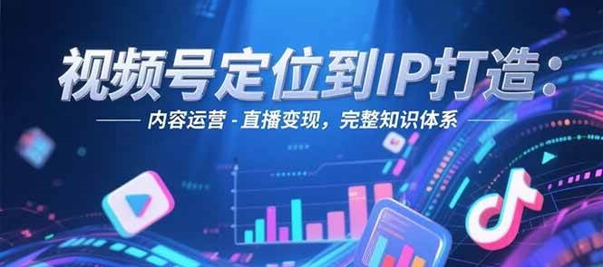 视频号定位到IP打造：账号搭建-内容运营-直播变现，完整知识体系-网创资源地