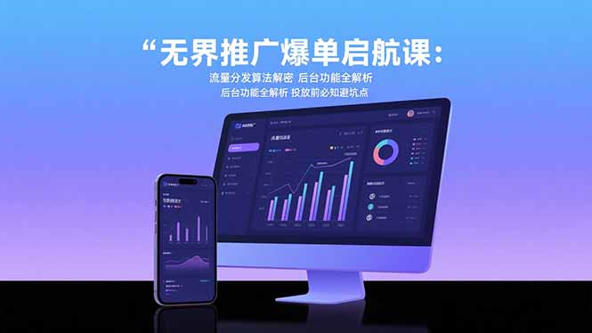 无界推广爆单启航课:流量分发算法解密 后台功能全解析 投放前必知避坑点-网创资源地