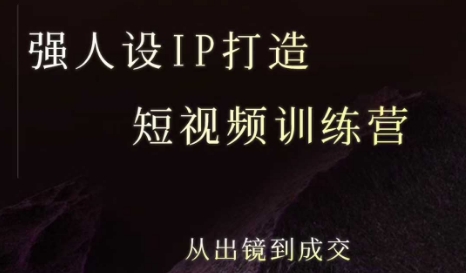 强人设ip打造课,8月最新5天短视频ip训练营,从出镜到成交-网创资源地