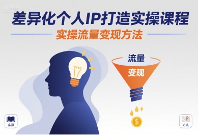 差异化个人IP打造实操课程,实操流量变现方法-网创资源地