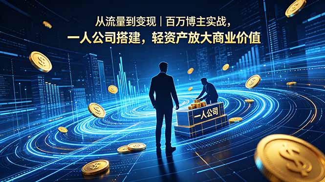 从流量到变现|百万博主实战,一人公司搭建,轻资产放大商业价值-网创资源地