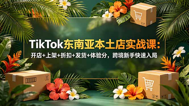 TikTok东南亚本土店实战课:开店+上架+折扣+发货+体验分,跨境新手快速入局-网创资源地