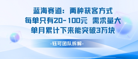 蓝海赛道：需求量大 单月累计下来能突破3W-网创资源地