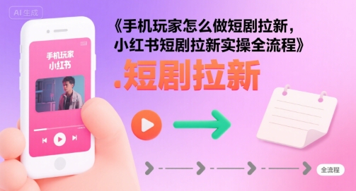手机玩家怎么做短剧拉新,小红书短剧拉新实操全流程-网创资源地