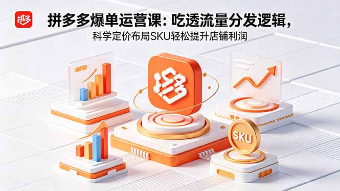 拼多多爆单运营实战课：吃透流量分发逻辑，科学定价布局SKU轻松提升店铺利润-网创资源地