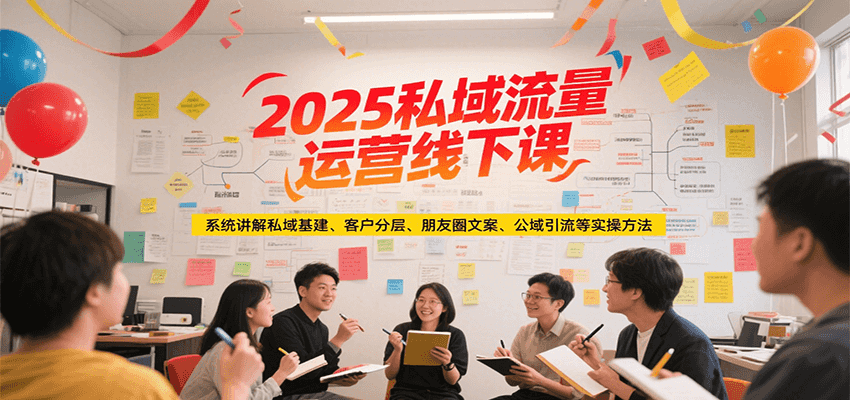 2025私域流量运营线下课，系统讲解私域基建/客户分层/朋友圈文案/公域引流等实操方法-网创资源地