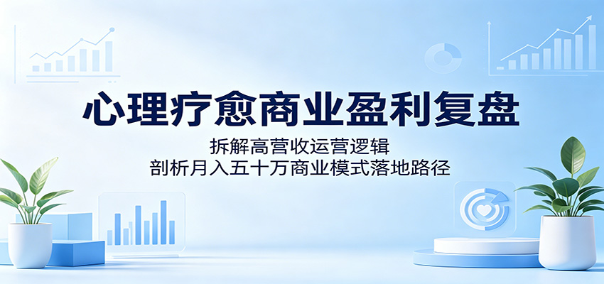 心理疗愈商业盈利复盘：拆解高营收运营逻辑，剖析月入五十万商业模式落地路径-网创资源地