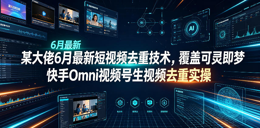 某大佬6月最新短视频去重技术，覆盖可灵即梦快手Omni视频号生视频去重实操-网创资源地