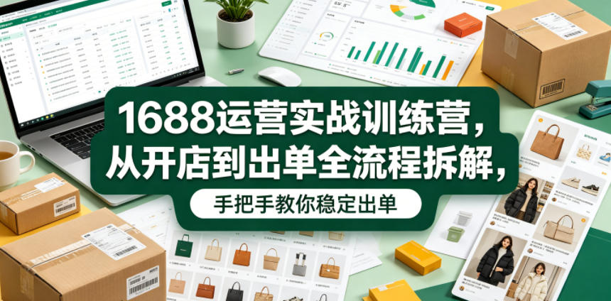 1688运营实战训练营，从开店到出单全流程拆解，手把手教你稳定出单(更新0620)-网创资源地