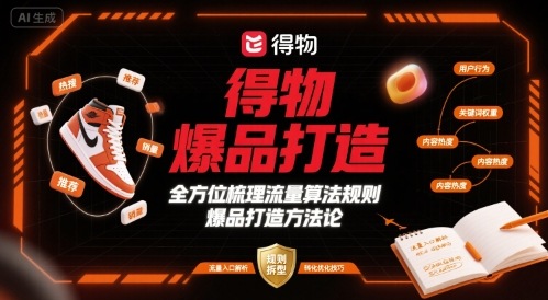 得物爆品打造,全方位梳理得物流量算法规则爆品打造规则-网创资源地