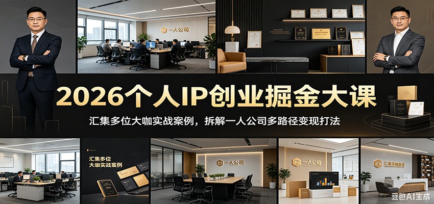 2026个人IP创业掘金大课：汇集多位大咖实战案例，拆解一人公司多路径变现打法-网创资源地