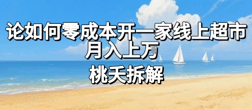 论如何零成本开一家线上超市,月入上W-网创资源地