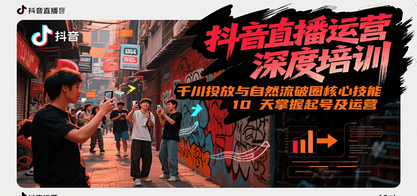 抖音直播运营深度培训，千川投放与自然流核心技能，10天掌握起号及运营(6-7月新课)-网创资源地