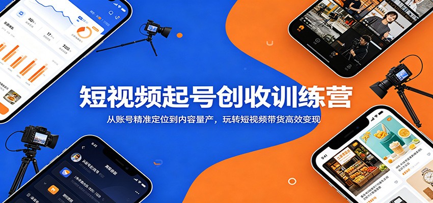 短视频起号创收训练营：从账号精准定位到内容量产，玩转短视频带货高效变现-网创资源地