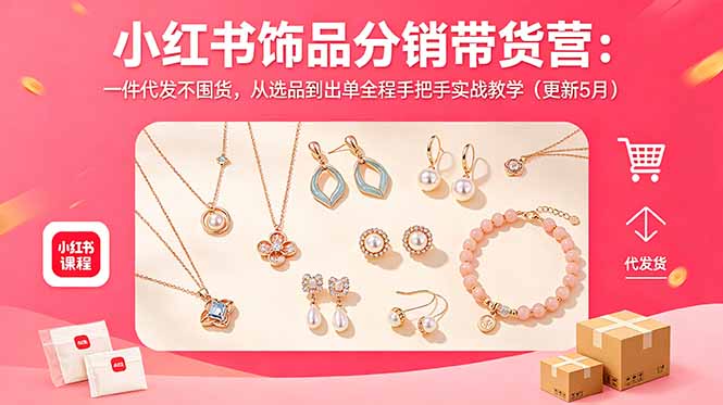 小红书饰品分销带货营:一件代发不囤货,从选品到出单全程手把手实战教学(更新5月-网创资源地