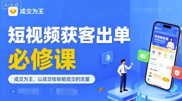 短视频获客出单必修课，成交为王，以成交为导向，直接做能成交的流量-网创资源地