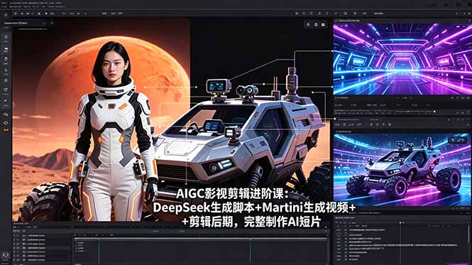AIGC影视剪辑进阶课:DeepSeek生成脚本+Martini生成视频+剪辑后期,完整制作AI短片-网创资源地
