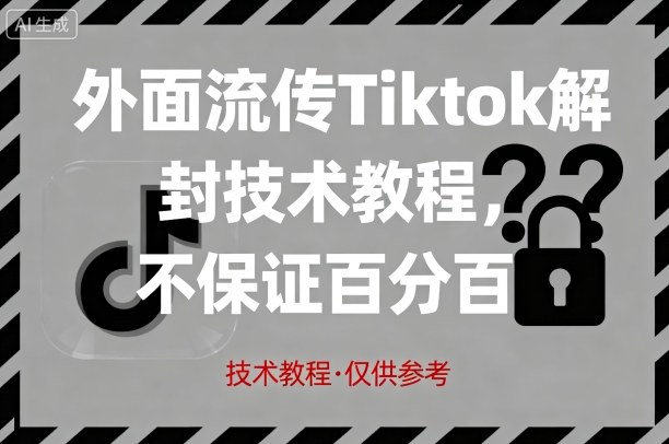 外面流传Tiktok解封技术教程,不保证百分百,具体自测-网创资源地