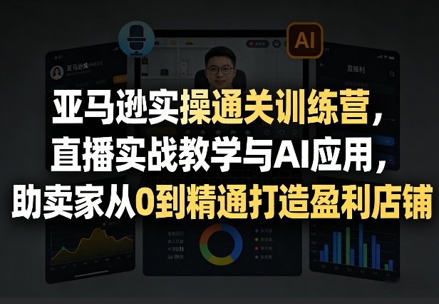 亚马逊实操通关训练营,直播实战教学与AI应用,助卖家从0到精通打造盈利店铺(更新6月18日)-网创资源地