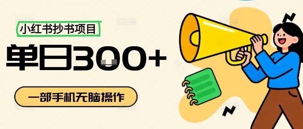 小红书抄书项目,无脑操作,一天3张-网创资源地