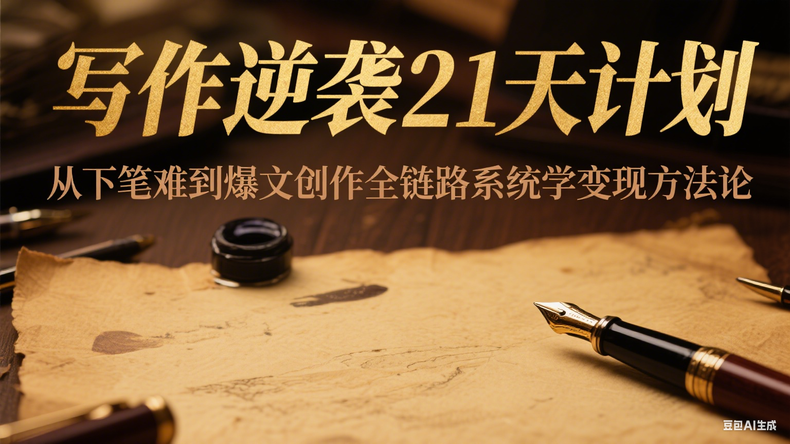 写作逆袭21天计划：从下笔难到爆文创作全链路系统学变现方法论-网创资源地
