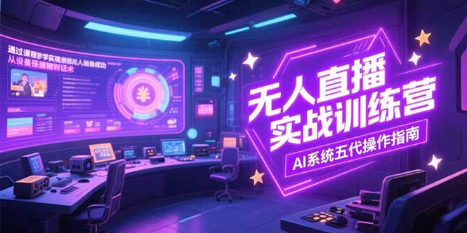 无人直播实操训练营,从设备搭建到话术,AI系统五代操作指南(7月更新-网创资源地