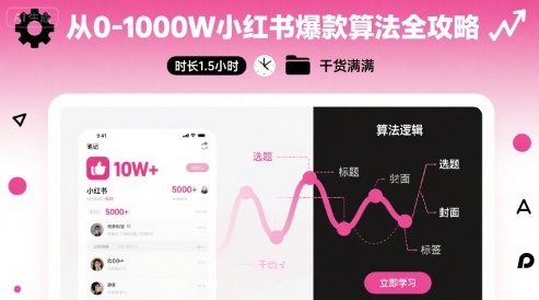 从0-1000W小红书爆款算法全攻略,时长1.5小时,干货满满-网创资源地