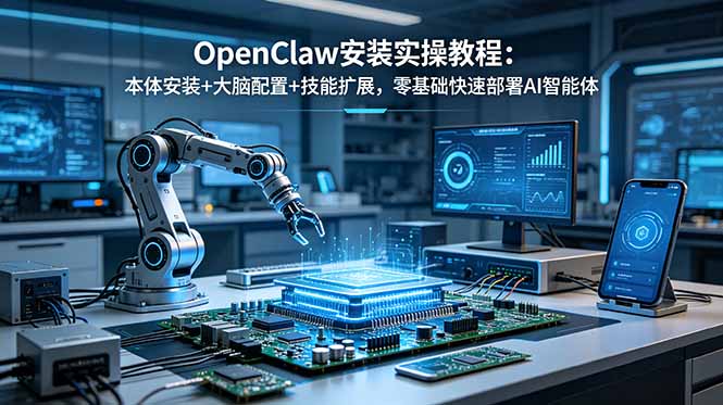 OpenClaw安装实操教程:本体安装+大脑配置+技能扩展,零基础快速部署AI智能体-网创资源地