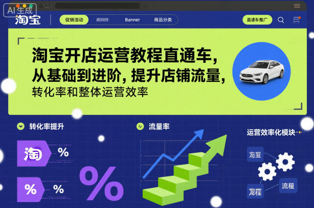 淘宝开店运营教程直通车,从基础到进阶,提升店铺流量,转化率和整体运营效率(更新26年05月27日)-网创资源地
