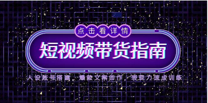 2025短视频带货指南，人设账号搭建，爆款文案创作，表现力速成训练-网创资源地