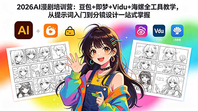 2026AI漫剧培训营:豆包+即梦+Vidu+海螺全工具教学,从提示词入门到分镜设计一站式掌握-网创资源地