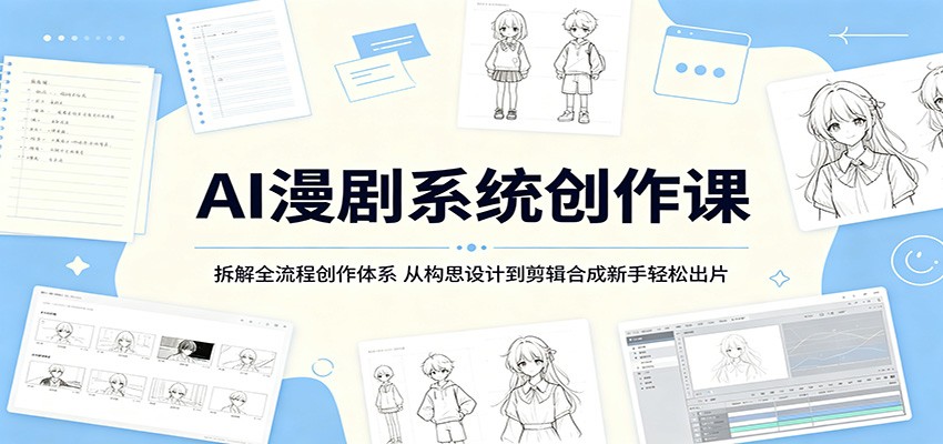 AI漫剧系统创作课：拆解全流程创作体系，从构思设计到剪辑合成新手轻松出片-网创资源地