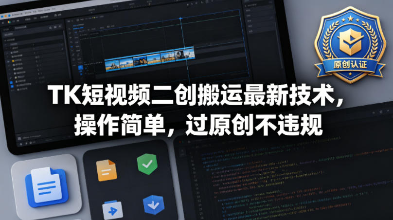 TK短视频二创搬运最新技术,操作简单,过原创不违规-网创资源地