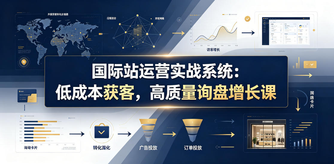 国际站运营实战系统：低成本获客，高质量询盘增长课(更新26年)-网创资源地