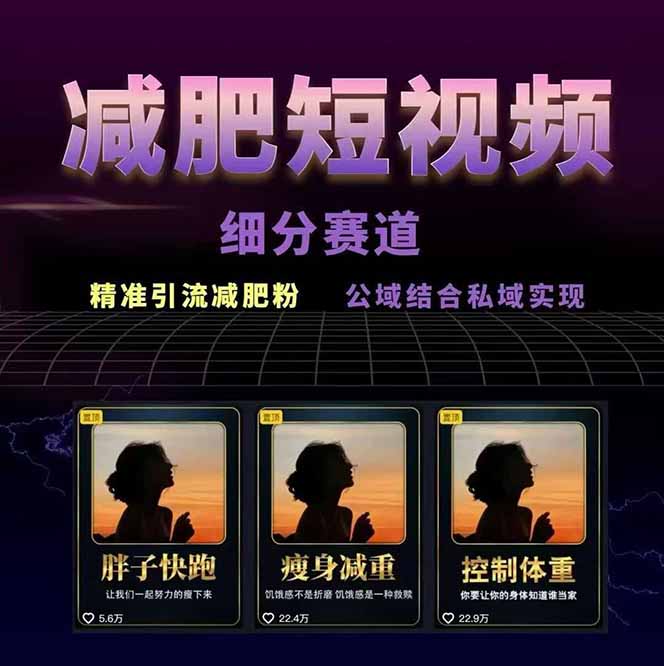 图片[1]-减肥短视频赛道运营课：素材准备-视频制作-引流变现全流程 (附素材-网创资源地
