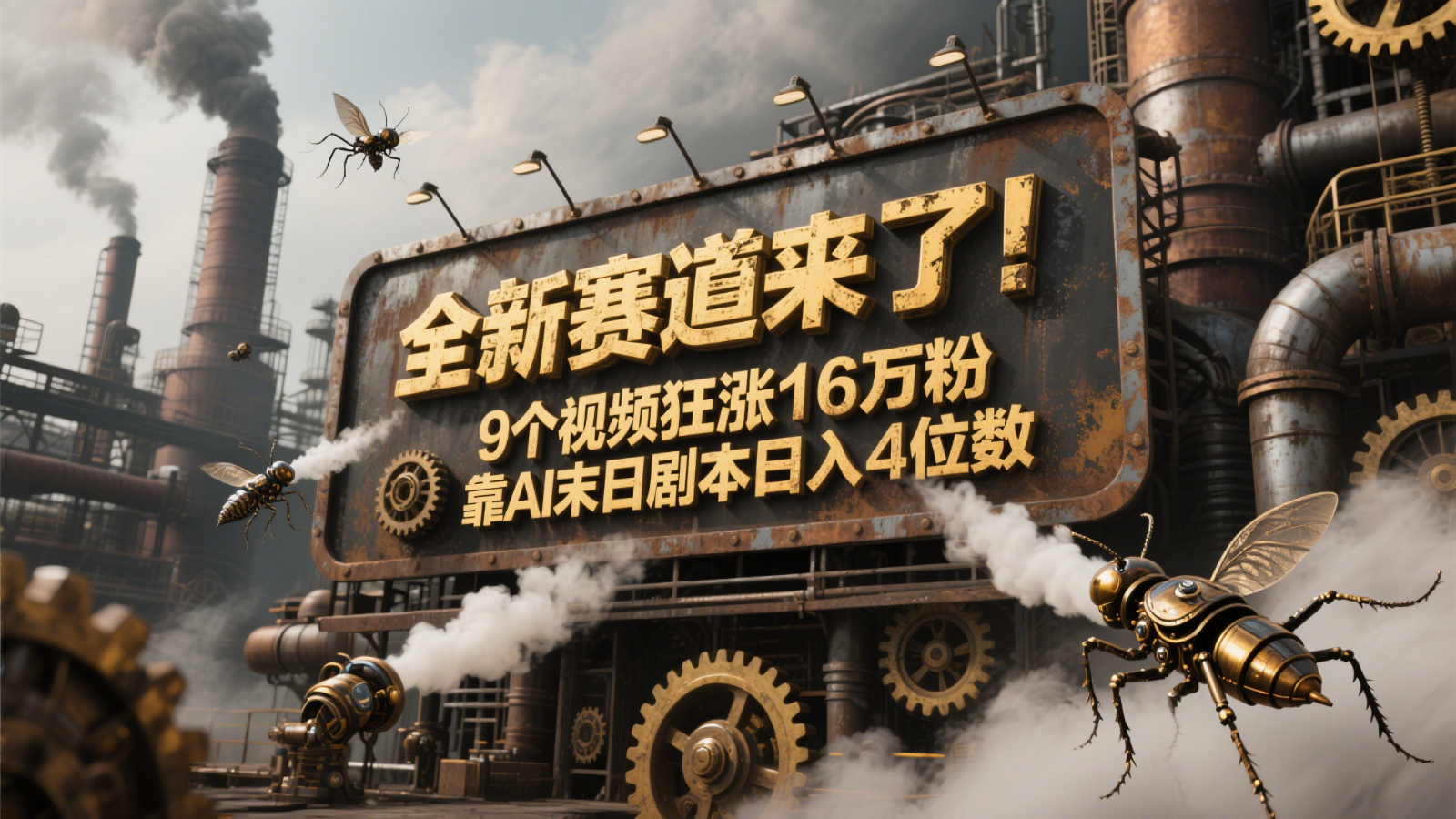 全新赛道来了!9个视频狂涨16万粉,靠AI末日剧本日入4位数,评论区爆肝追更!-网创资源地
