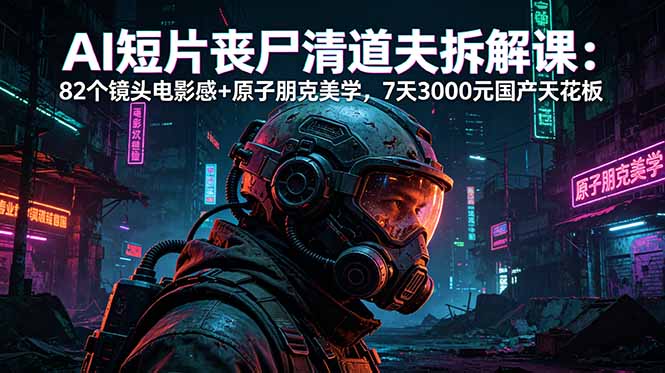AI短片《丧尸清道夫》拆解课:82个镜头电影感+原子朋克美学,7天3000元国产天花板-网创资源地
